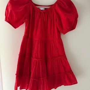 Zara Red Eyelet Dress